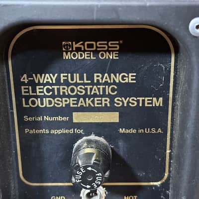 Vintage Koss Model One 1 / 1A Electrostatic Speaker Pair image 8