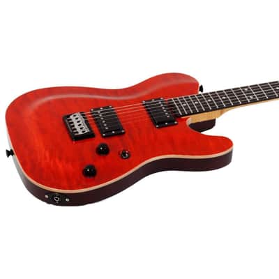 Schecter PT Classic 6-String Right-Handed Electric Guitar with Mahogany Semi-Hollow Body and Ebony Fretboard (Inferno) image 3