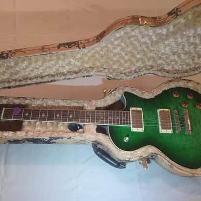 Xaviere XV-500 Les Paul Greenburst - with Desert Storm Camo case image 2