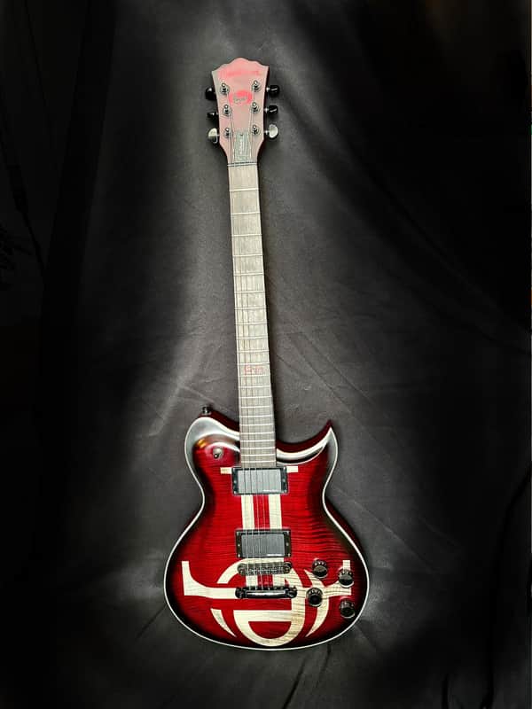 Washburn USA ‘EVIL TWIN’ WASHBURN CUSTOM BOOGIE-STREET NC70 Early 2000s - Red & White image 1