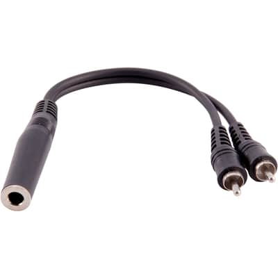 6 Inch 1/4 Inch TS Female to Dual RCA Male Y-Splitter Cable- Interface Cord image 1