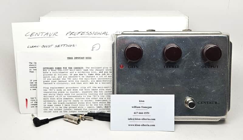 Silver Klon Centaur Professional Overdrive, Very Good Condition with Original Box and Paperwork! image 1