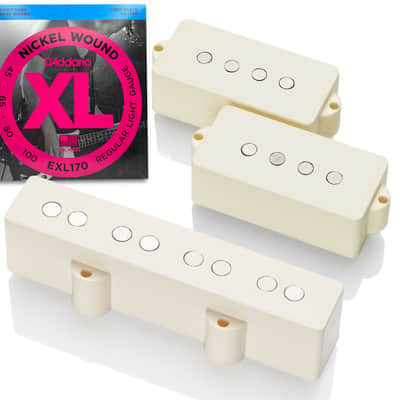 EMG Geezer Butler 4 String PJ Bass Pickup Set - Ivory Covers (FREE STRINGS)