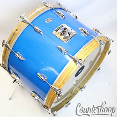 *Slingerland 22x14"Blue Gloss Bass Drum 3Ply Sound King Vintage 70s Chrome Niles image 1
