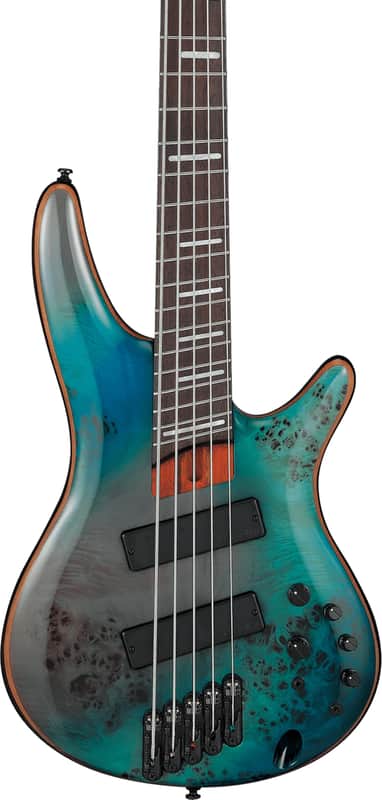 Ibanez SRMS805 Bass Workshop Multi-Scale 5-String Bass Guitar, Bound Panga Panga Fingerboard, Tropical Seafloor image 1