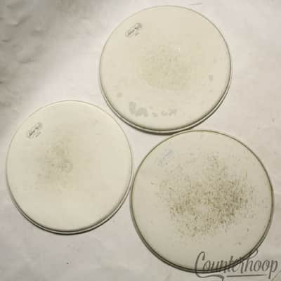 *Ludwig 3x 14" Vintage Drum Heads Coated Orchestra/Medium/Heavy 60s White 1x Dot image 1