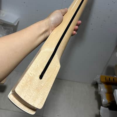 21 fret 34" gloss Maple J BASS guitar neck part Maple Fretboard Block Inlay image 6
