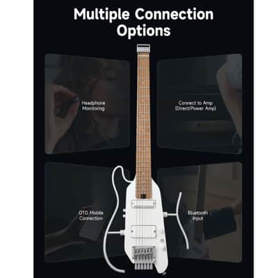 Donner Hush X PRO Headless Ultra Light rechargeable electronic Guitar with effects system White image 2