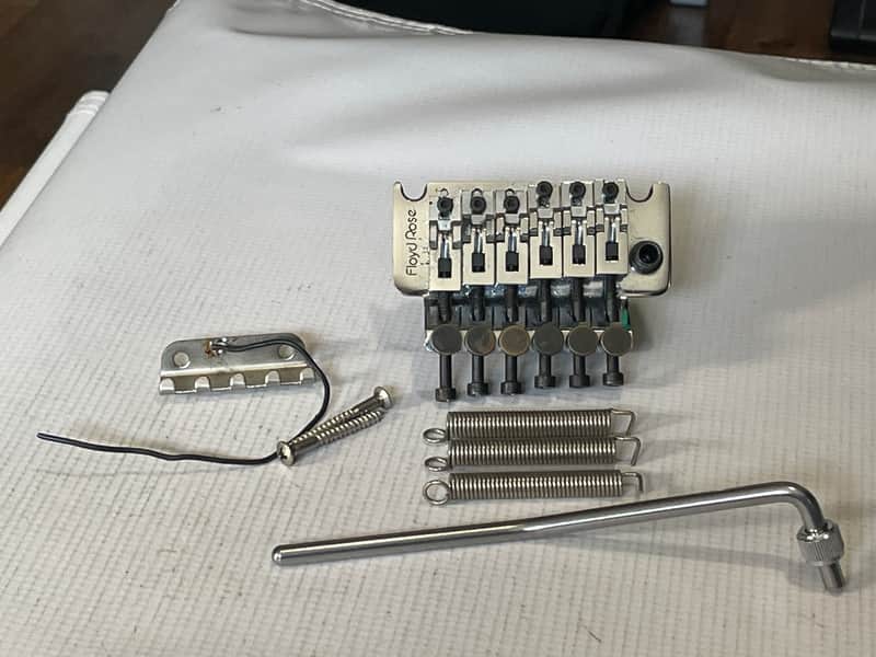 1980's Era Original Floyd Rose Made in Germany Chrome Tremolo Bridge Vibrato Kramer Guitar FU Tone Brass Block image 1