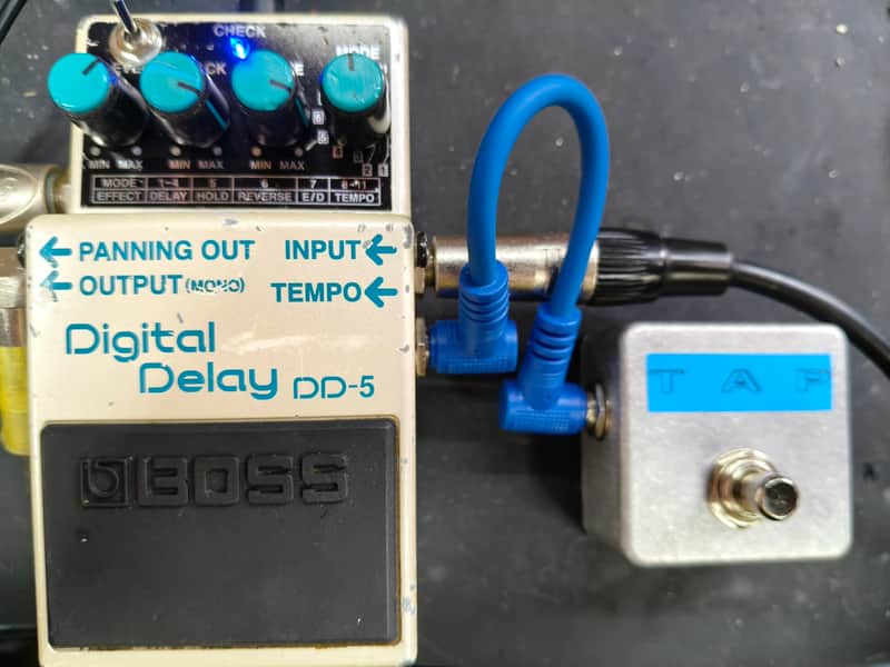 Boss DD-5 Digital Delay Hi-Cut 'Analogue' switch Mod with tap tempo pedal- White image 1