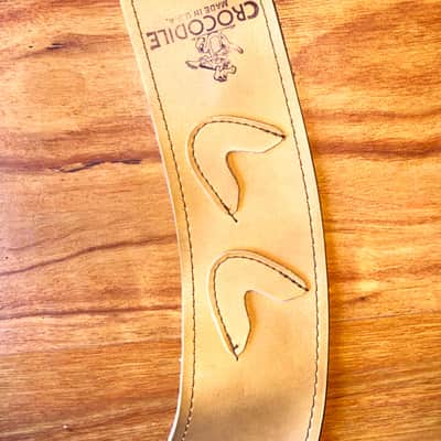 Rare Vintage Crocodile Brand Quality Leather Standard Guitar Strap USA Made! image 4