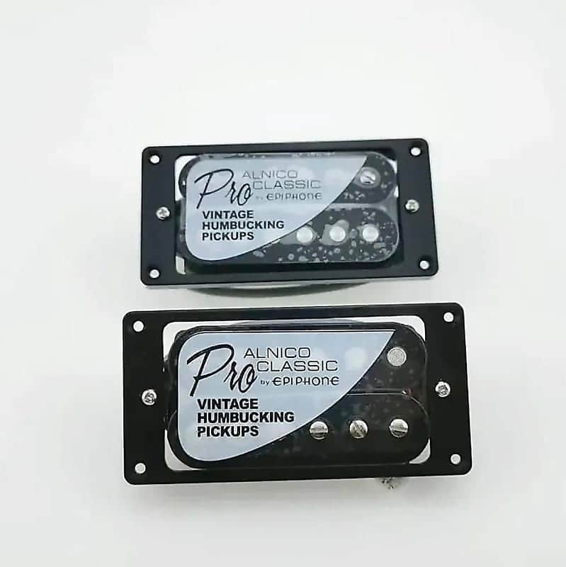 Epiphone Black ProAlnico Humbucker Pickups Set Fit Epiphone Humbucker Pickups Set image 1
