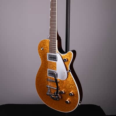 Gretsch G5230T Electromatic Sparkle Jet FT Single-Cut Bigsby - Gold Sparkle, Laurel FB image 5