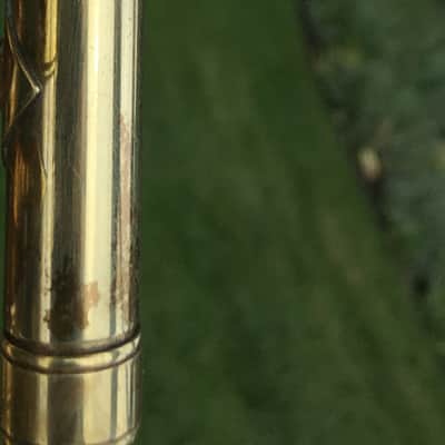 BLOW OUT DEAL KING SILVERTONE CORNET 1949 STEARLING SILVER MARKED  GREAT valves LOVELY GREAT YR. PLAYER need some attention image 18