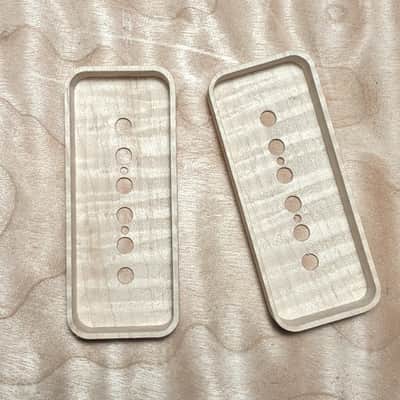 Guilford 4A Flame Maple P-90 Pickup Covers- Fits Gibson, Lollar Guitars image 2
