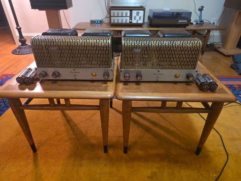 Pilot High Fidelity AA908 Monoblock Amplifier Pair El 34 Serviced 1960s