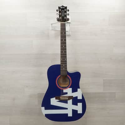Used Woodrow Los Angeles Dodgers Laminate Top Acoustic Guitar Blue image 4