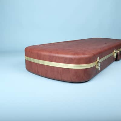 Fender Eyeglass Case Wood Case for Jazzmaster & Jaguar Brown Orange image 6