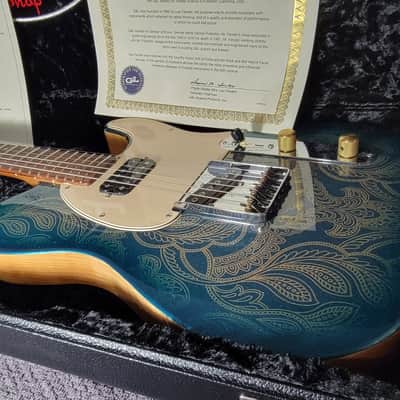 G&L Custom Shop ASAT Bluesboy 2024 - Emerald Blue Paisley image 22
