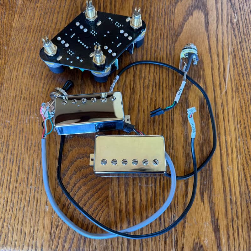Gibson CTS Chrome Burstbucker Lead 61 and Rhythm 61 PAF Alnico Humbucker Pickups and Quick Connect Wiring Harness Kit:  Push-Pull Pots, Coil Splits, Phase, Pure Bypass - Hand Wound in USA image 1