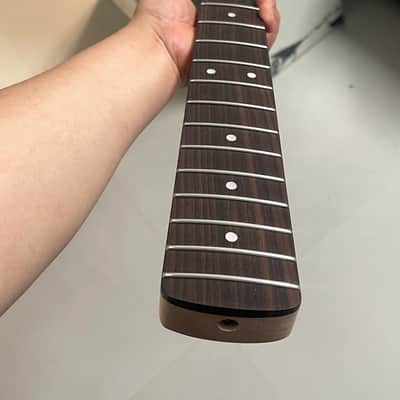 4-string electric bass neck jazz bass stainless steel 20frets satin flame Maple guitar neck 34inch hole 18mm Rosewood dot inlay nut 38mm image 1