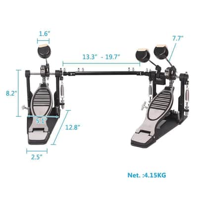 Double Bass Drum Pedal Twin Kick Drum Pedal Dual Chain Percussion image 2