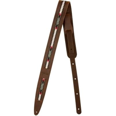 FENDER Strap Paramount Acoustic Leather Strap Brown Tracolla per Chitarra image 2