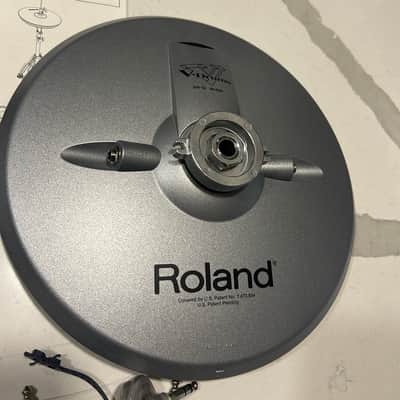 Roland Hi Hat cymbal set with cables - Silver metallic image 2