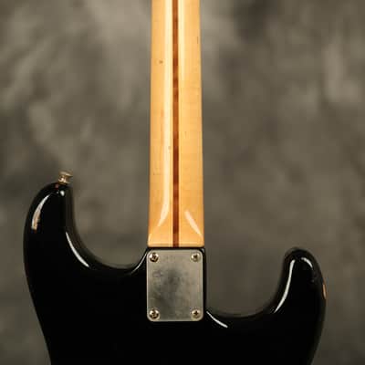 1960 Fender LEFT-HANDED Stratocaster factory assembled with '57 neck Custom Color BLACK with GOLD hardware!!! image 13