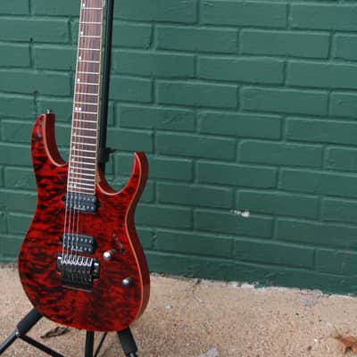 Ibanez Premium RG9 ( RG927 QM )7 String Transparent Red-Quilt Maple Top Ibanez Gig Bag RG7 image 5