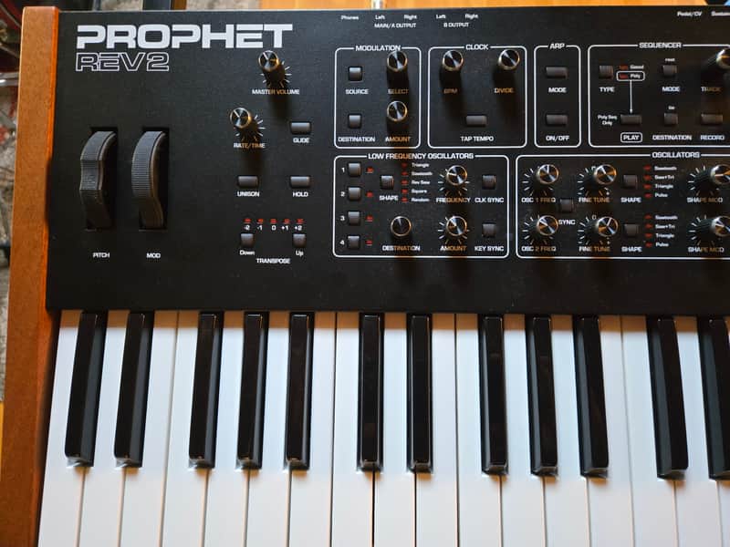 Sequential Prophet Rev2 61-Key 8-Voice Polyphonic Synthesizer 2018 - Present - Black with Wood Sides image 1