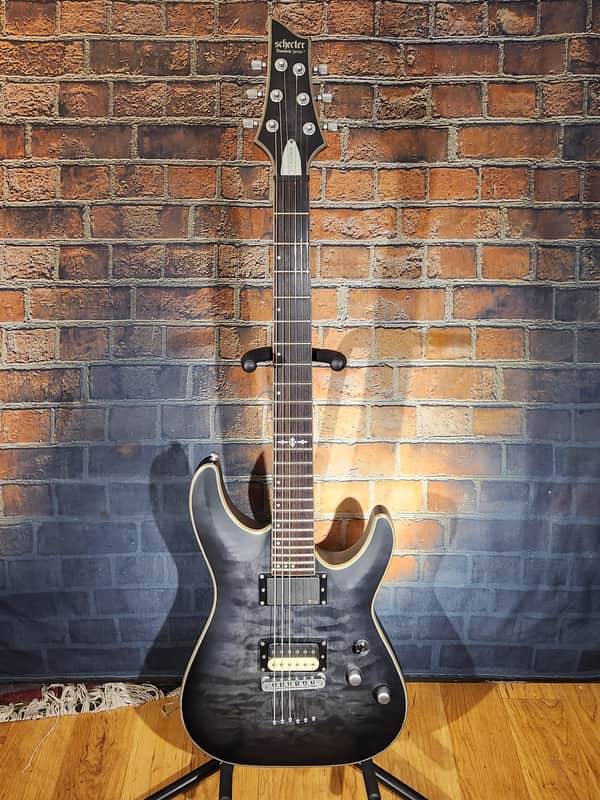 Schecter C-1 Platinum Rosewood Fretboard See-Thru Black Satin w/ Upgraded Bridge EMG & Changed Tuners image 1