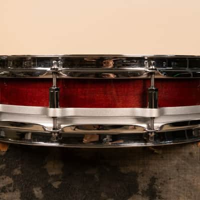 1980s Pearl 3.5x15 Sequoia Red Maple Free Floating Snare Drum image 7