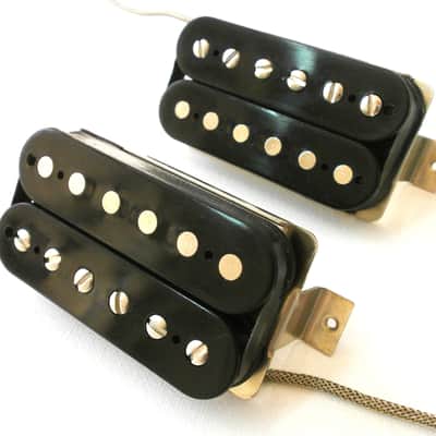 Q Pickups 1957 PAF Humbucker SET Alnico II Classic VINTAGE CORRECT Clone Black 57 Fits Gibson image 2