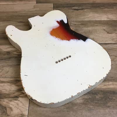 Made to Order - FRANCHIN Mars guitar body Relic Aged 100% Nitro Lacquer COLOR OVER COLOR (Butterscotch/ Sunburst/ Black/ White/ Blue/ Green/ Yellow/ Red/ Pink/ Burgundy/ Purple/ Gold/ Silver, etc.) Basswood Poplar Telecaster-Tele-T-Style Made in Italy image 11