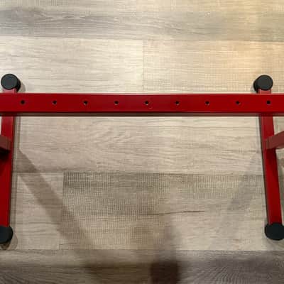 K&M 18810 Omega Table-Style Keyboard Stand, Ruby Red W/ included K&M Laptop Holder AND K&M iPad Mic Stand Holder image 6