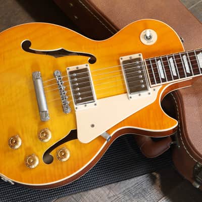 Minty! 2015 Gibson Memphis ES Les Paul Semi-Hollow Electric Guitar Figured Lemonburst + COA OSHC image 3
