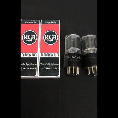 MATCHED PAIR RCA 6SL7GT (Moto label) Vintage Audio VACUUM TUBES Tested K.9697 image 1