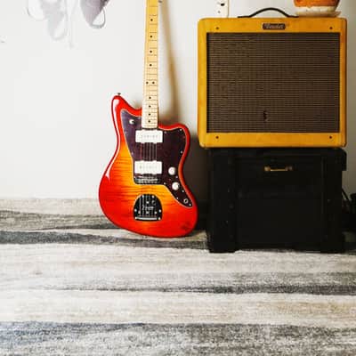 Fender MIJ 2024 Collection Hybrid II Jazzmaster FMT Flame Sunset Orange Transparent Made in Japan image 12