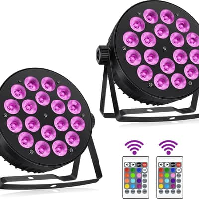 LED Par Lights DMX,90W RGBW 4IN1 LED Stage Par Lights Stage DJ Par Can Light Sound Activated Auto Play by Remote&DMX Control for Events Wedding Party DJ Stage Live Show 2 Pack image 3