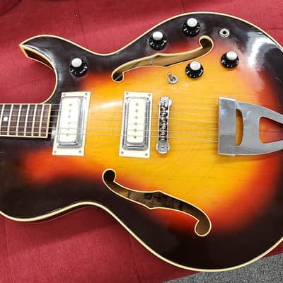 Standel 430-s 1960s - Sunburst rare semi hollow body guitar with csse image 17