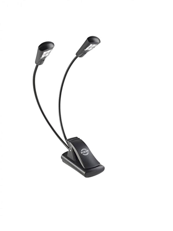K&M Music Stand Light Double Neck with 4 LED's (FlexLight 12246) image 1