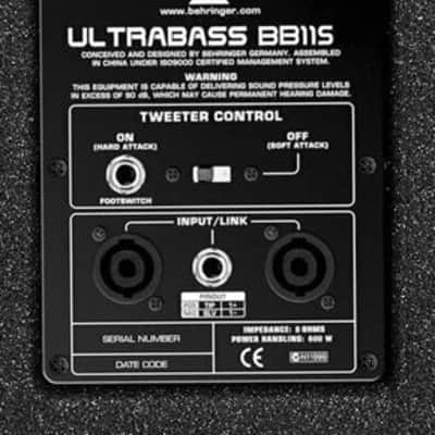 Behringer ULTRABASS BA115 600W 1x15" Bass Cabinet – NOS / New Old Stock – Discontinued image 3