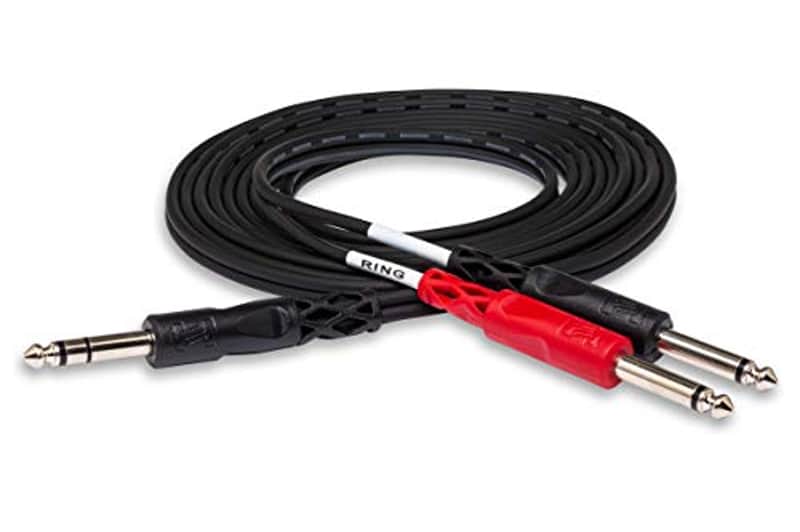 Hosa STP-203 1/4 TRS to Dual 1/4 TS Insert Cable, 3 Meter image 1