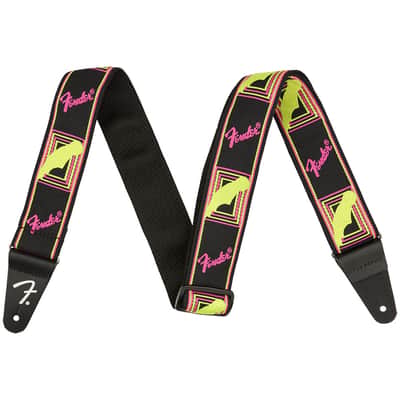 Fender Neon Monogrammed Strap Neon Pink/Neon Yellow Bild 1