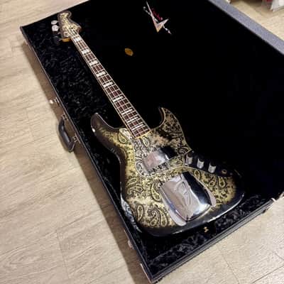 Fender Custom Shop Limited `64 Black Paisley Jazz Bass Relic image 5