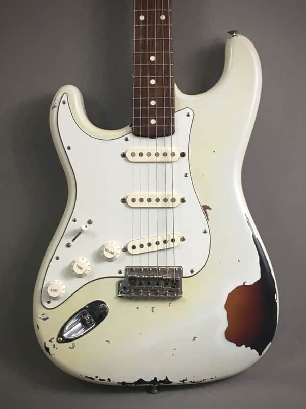 LEFTY! Vintage Fender ‘62 Reissue ST-62L Heavy Relic Custom Blonde Nitro Over Sunburst Strat 1989 7.3 Lb HSC image 1
