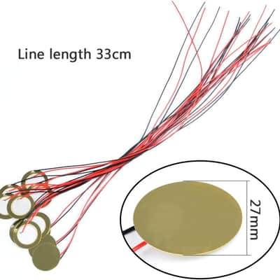 15Pcs 27mm Piezo Pickup Discs with 13" Leads for Acoustic Guitar & Drum image 2