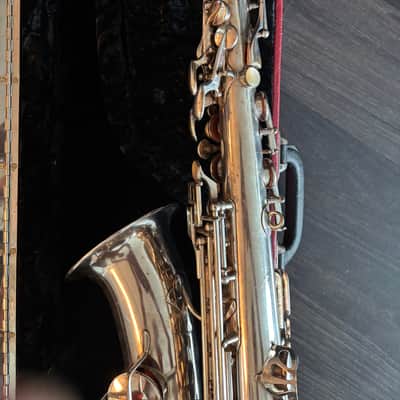 1931 Selmer Paris "Cigar Cutter" Super Sax Alto Saxophone, Silver Plate image 7