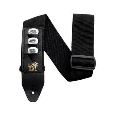 Black Polypro Pickholder Strap Extended Leather Ends w/Three Built-In Pickholding Sheaths* image 1